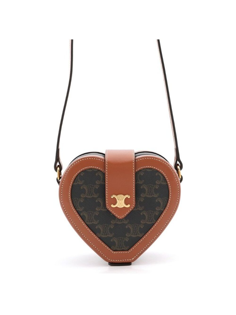 Celine Shoulder Bag Triomphe Heart Leather